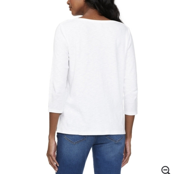 NWT KIRKLAND‎ Signature Ladies' Cotton Slub Tee White - Picture 2 of 5